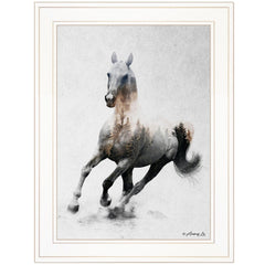 Galloping Stallion 1 White Framed Print Wall Art - Homeroots