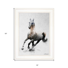 Galloping Stallion 1 White Framed Print Wall Art - Homeroots