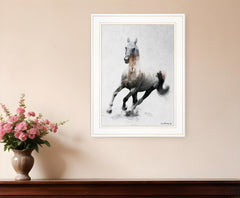 Galloping Stallion 1 White Framed Print Wall Art - Homeroots