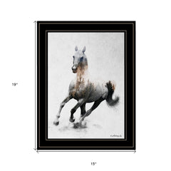 Galloping Stallion 2 Black Framed Print Wall Art - Homeroots