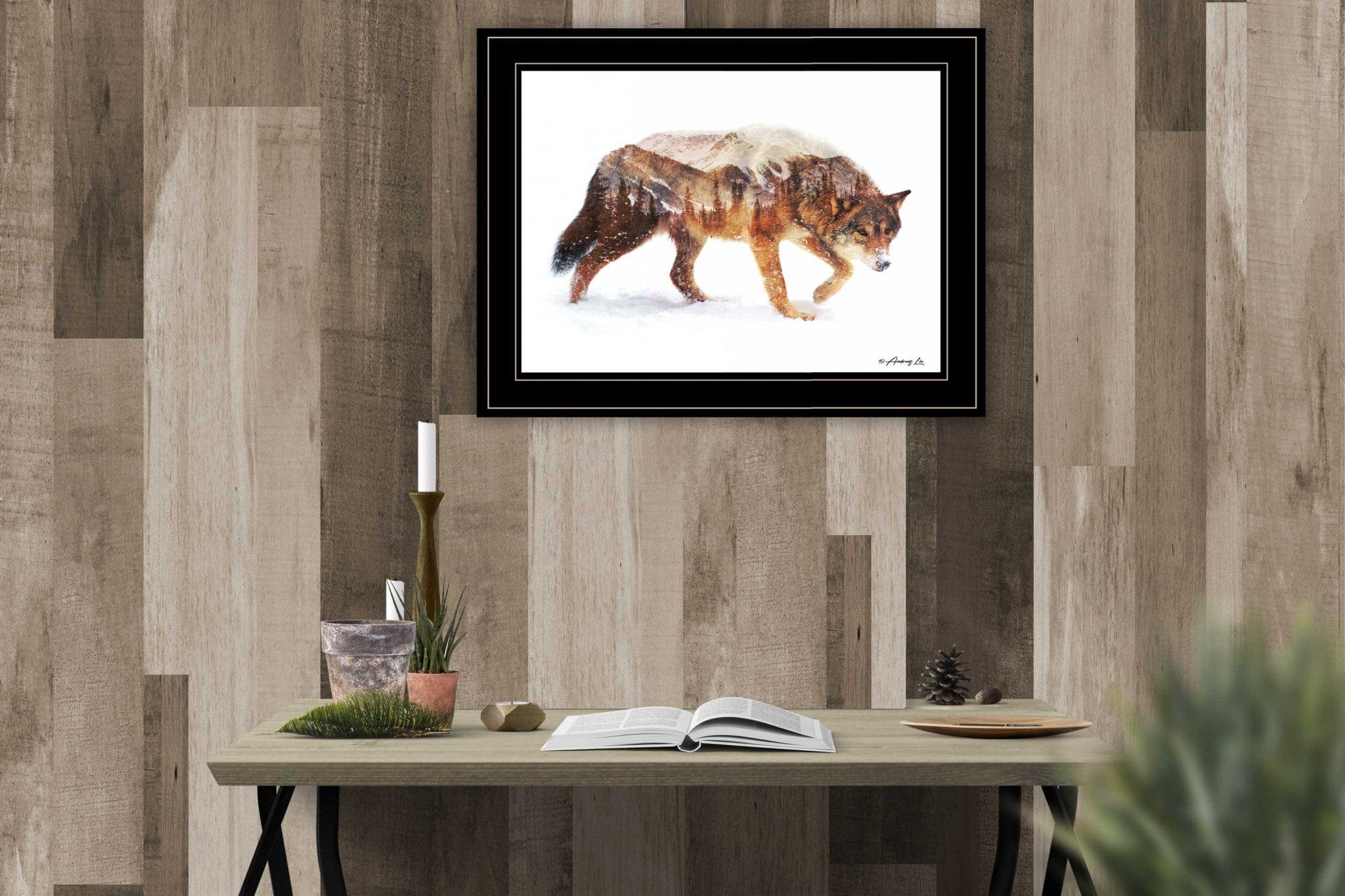 Arctic Wolf 2 Black Framed Print Wall Art - Homeroots