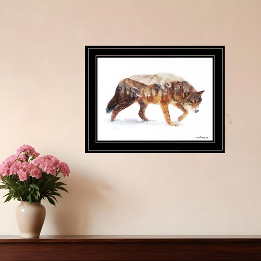 Arctic Wolf 2 Black Framed Print Wall Art - Homeroots