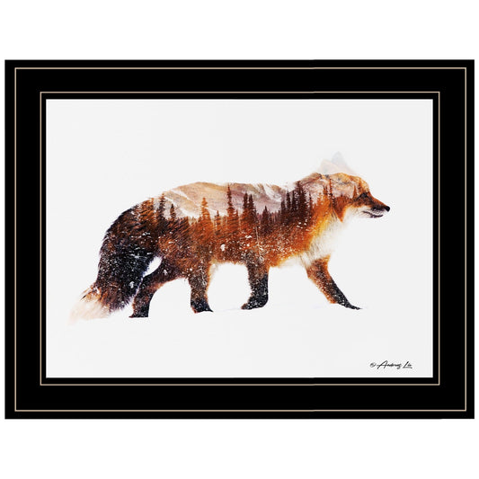 Arctic Red Fox 2 Black Framed Print Wall Art - Homeroots