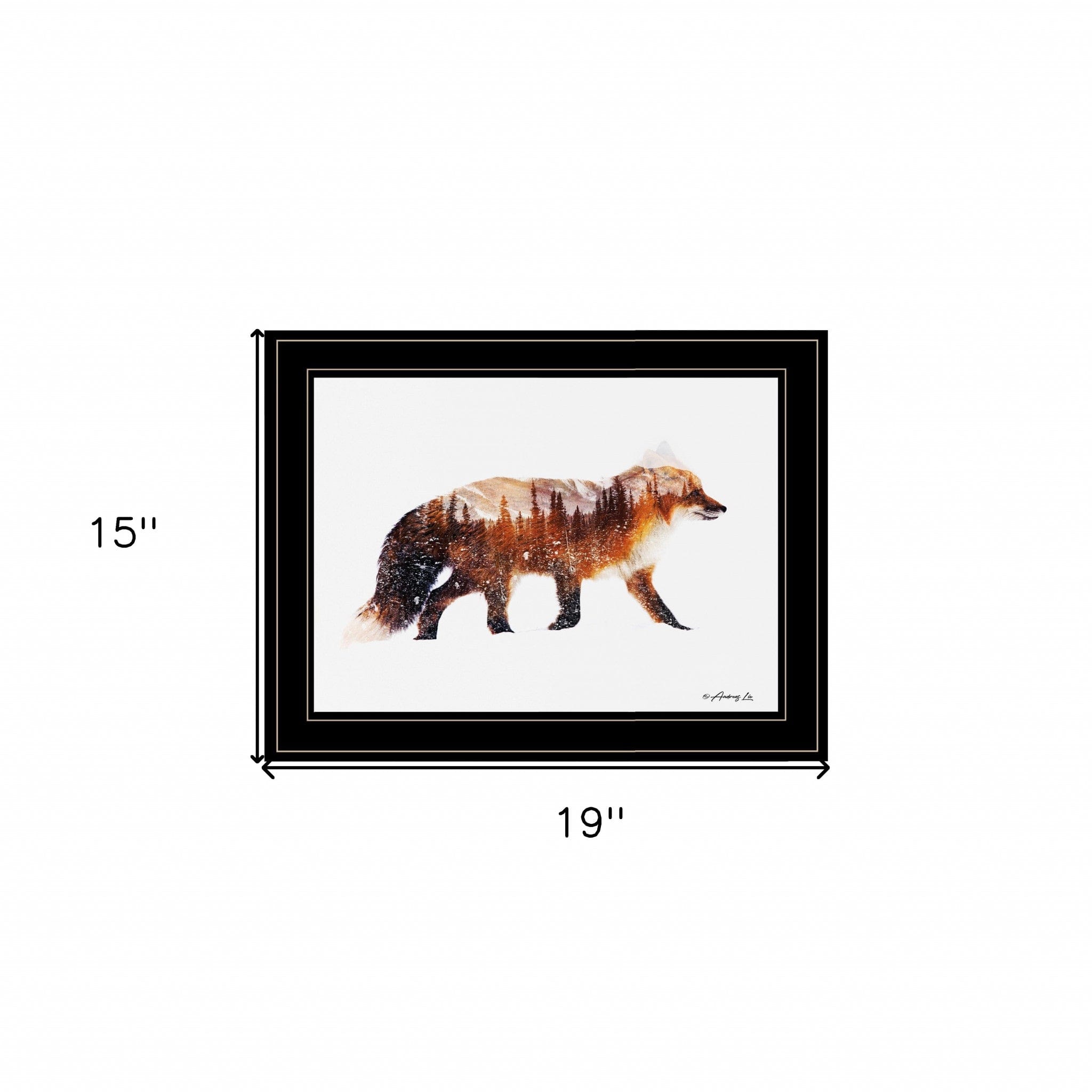 Arctic Red Fox 2 Black Framed Print Wall Art - Homeroots