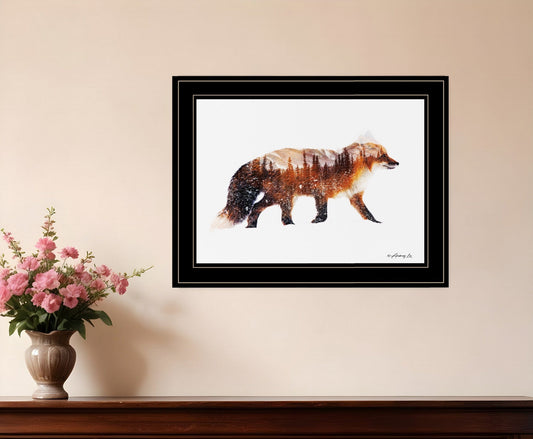 Arctic Red Fox 2 Black Framed Print Wall Art - Homeroots