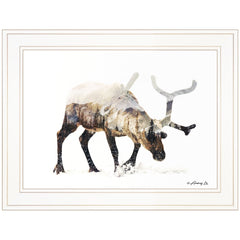 Arctic Reindeer 1 White Framed Print Wall Art - Homeroots