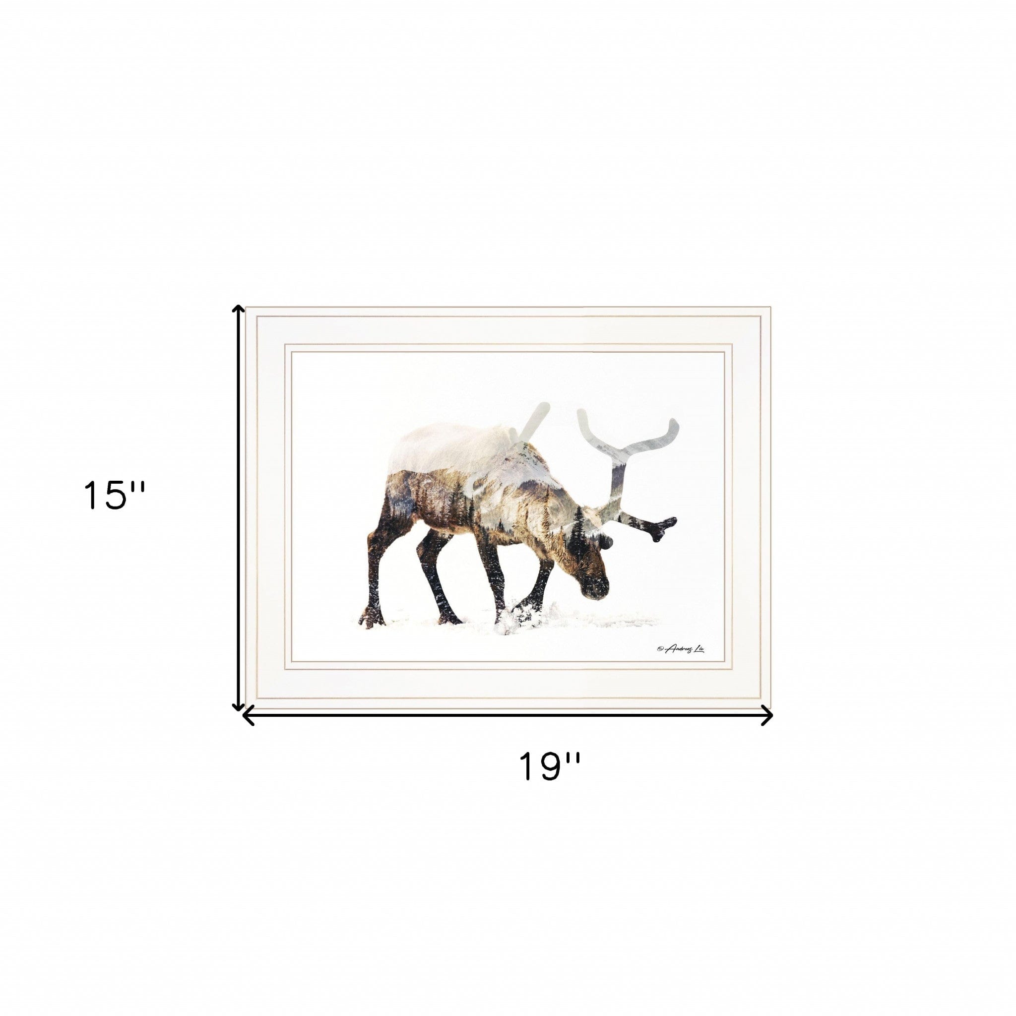 Arctic Reindeer 1 White Framed Print Wall Art - Homeroots