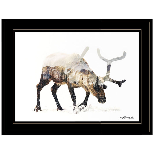Arctic Reindeer 2 Black Framed Print Wall Art - Homeroots