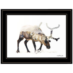 Arctic Reindeer 2 Black Framed Print Wall Art - Homeroots
