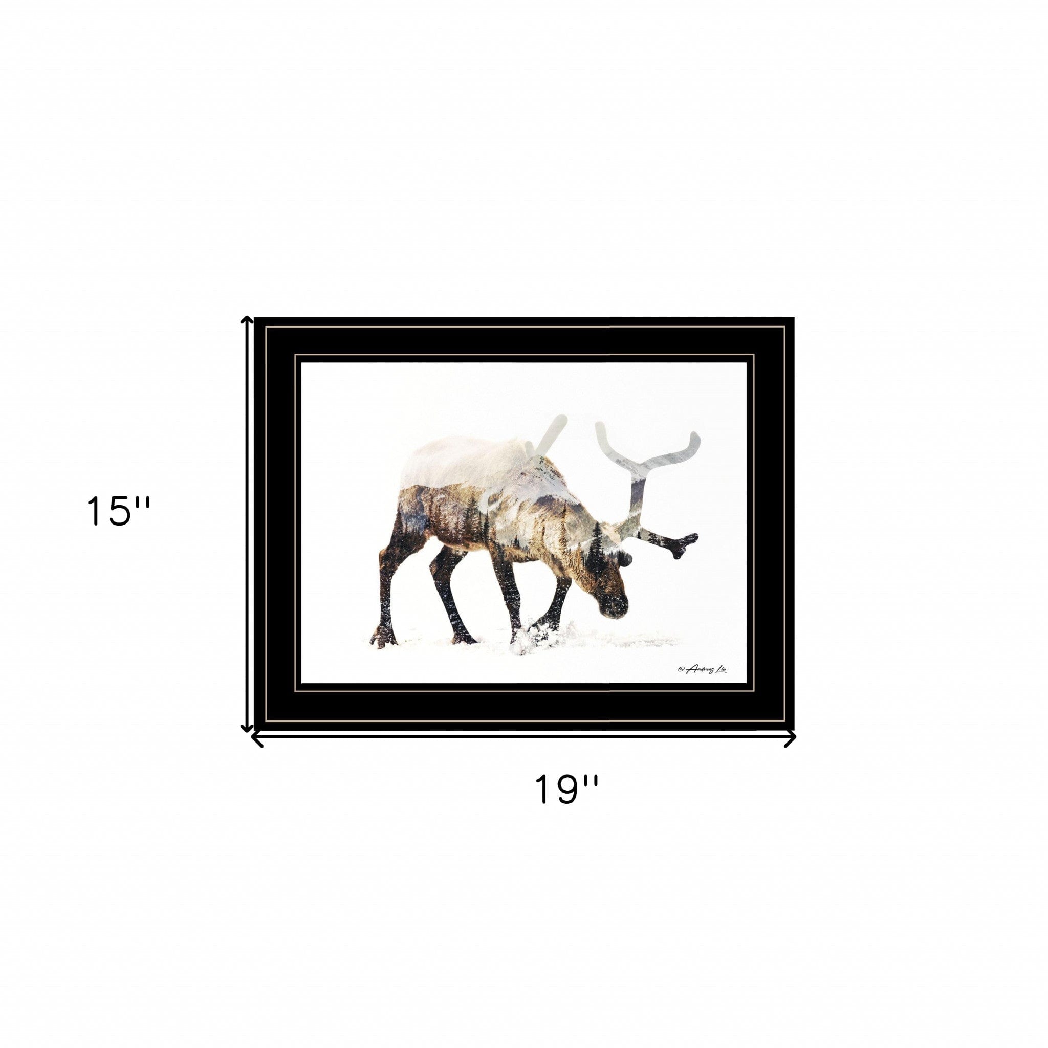 Arctic Reindeer 2 Black Framed Print Wall Art - Homeroots
