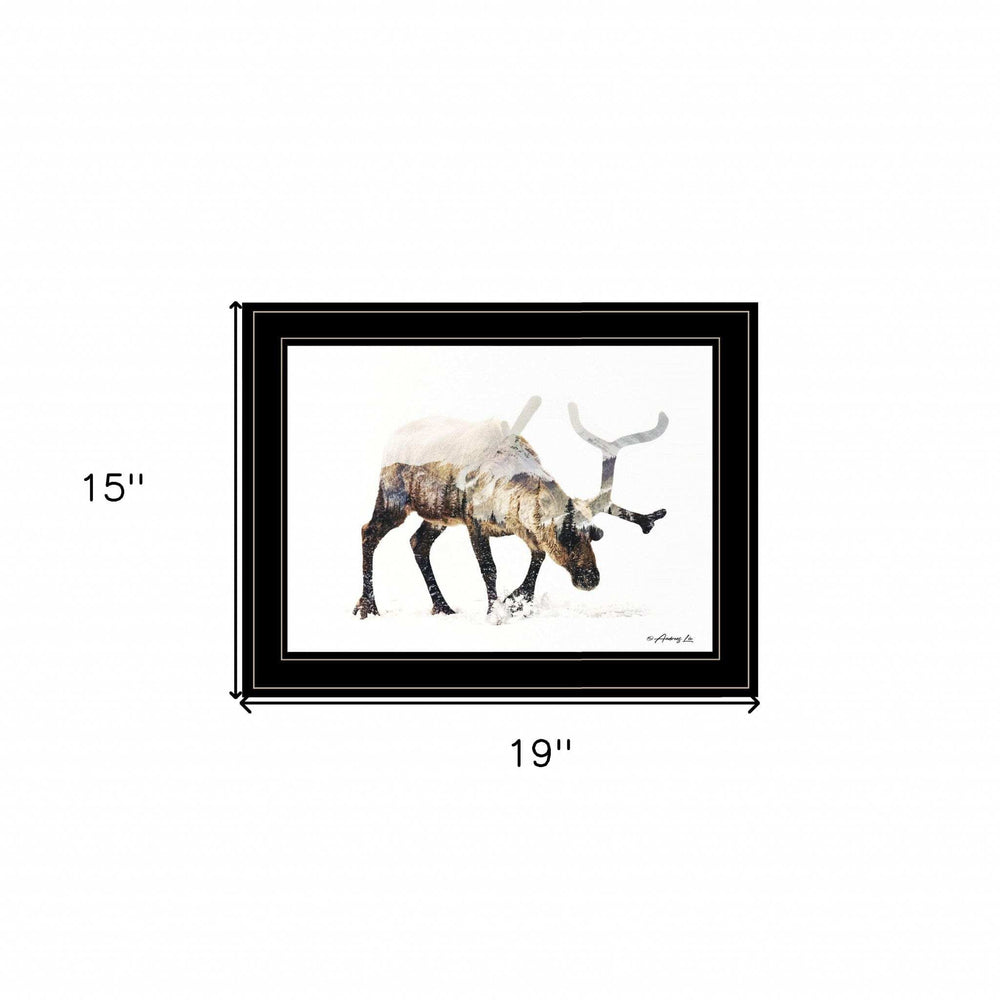 Arctic Reindeer 2 Black Framed Print Wall Art - Homeroots - Flyclothing LLC