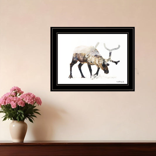 Arctic Reindeer 2 Black Framed Print Wall Art - Homeroots