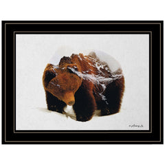 Bear in the Mountains 2 Black Framed Print Wall Art - Homeroots