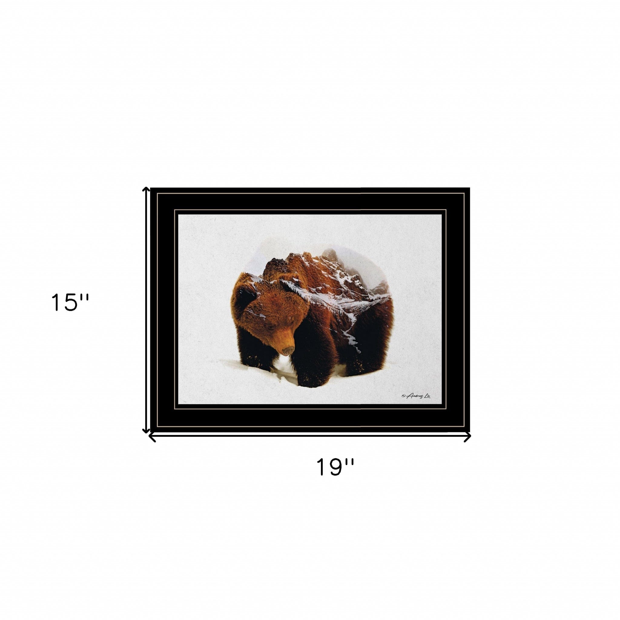 Bear in the Mountains 2 Black Framed Print Wall Art - Homeroots