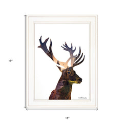 Deer in the Forest 1 White Framed Print Wall Art - Homeroots