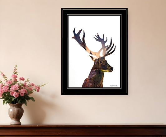 Deer in the Forest 2 Black Framed Print Wall Art - Homeroots