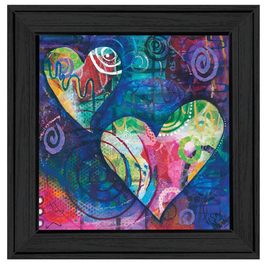 Hearts Black Framed Print Wall Art - Homeroots