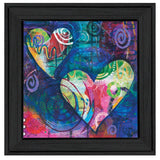 Hearts Black Framed Print Wall Art - Homeroots