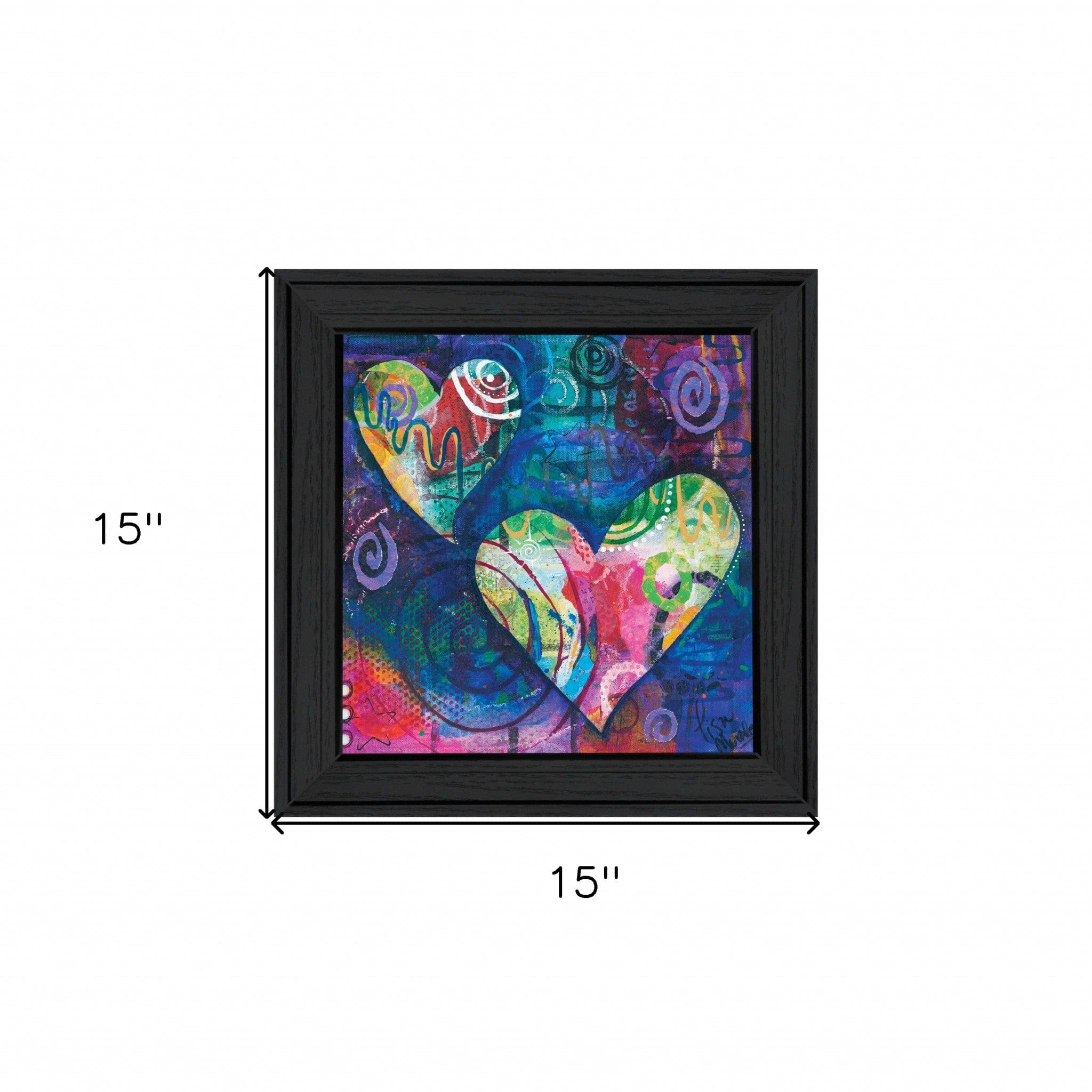 Hearts Black Framed Print Wall Art - Homeroots