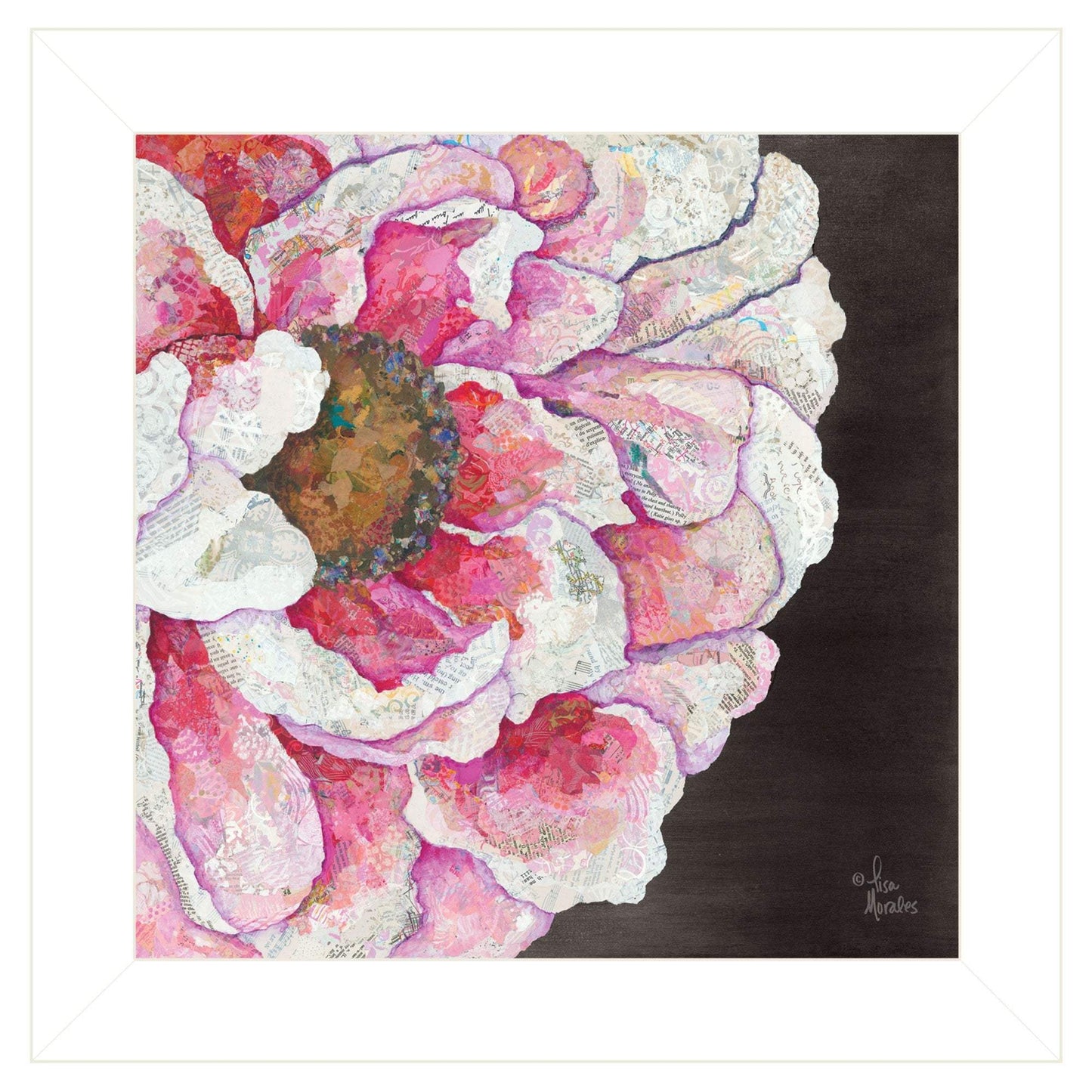 Blooms on Black I 1 White Framed Print Wall Art - Homeroots - Flyclothing LLC