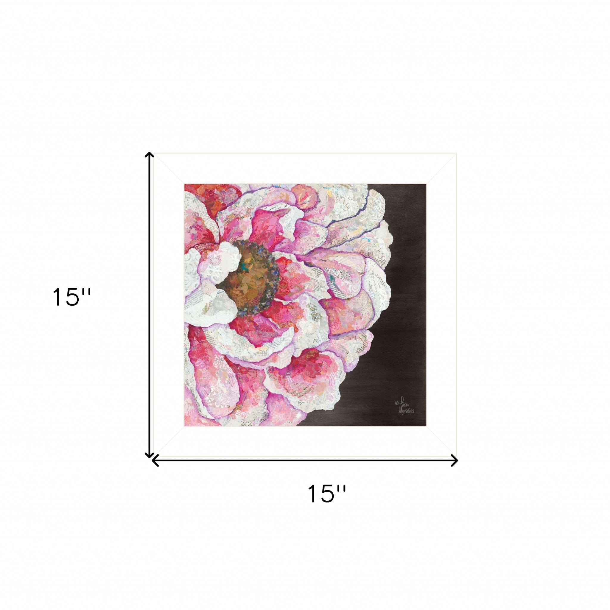 Blooms on Black I 1 White Framed Print Wall Art - Homeroots