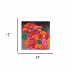 Blooms on Black II 1 White Framed Print Wall Art - Homeroots