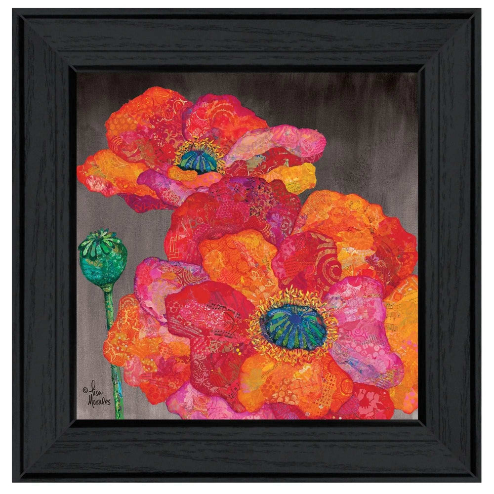 Blooms on Black II 2 Black Framed Print Wall Art - Homeroots - Flyclothing LLC