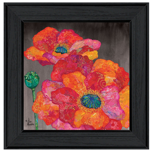 Blooms on Black II 2 Black Framed Print Wall Art - Homeroots