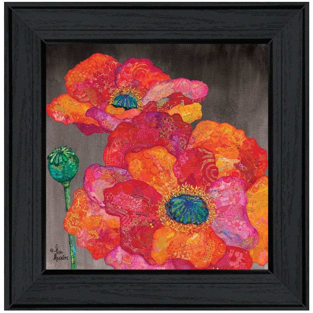 Blooms on Black II 2 Black Framed Print Wall Art - Homeroots - Flyclothing LLC