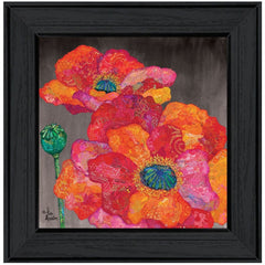 Blooms on Black II 2 Black Framed Print Wall Art - Homeroots