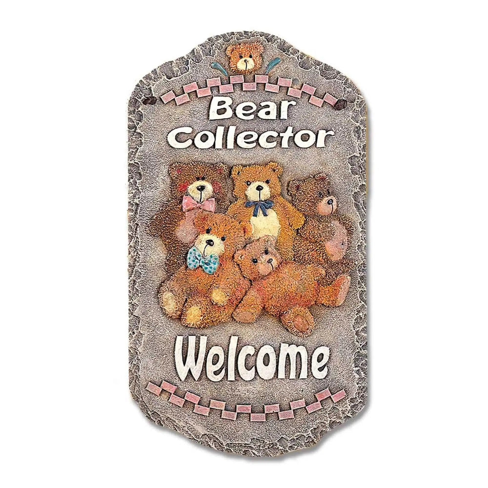 Teddy Bear Indoor Outdoor Resin Welcome Wall Decor - Homeroots