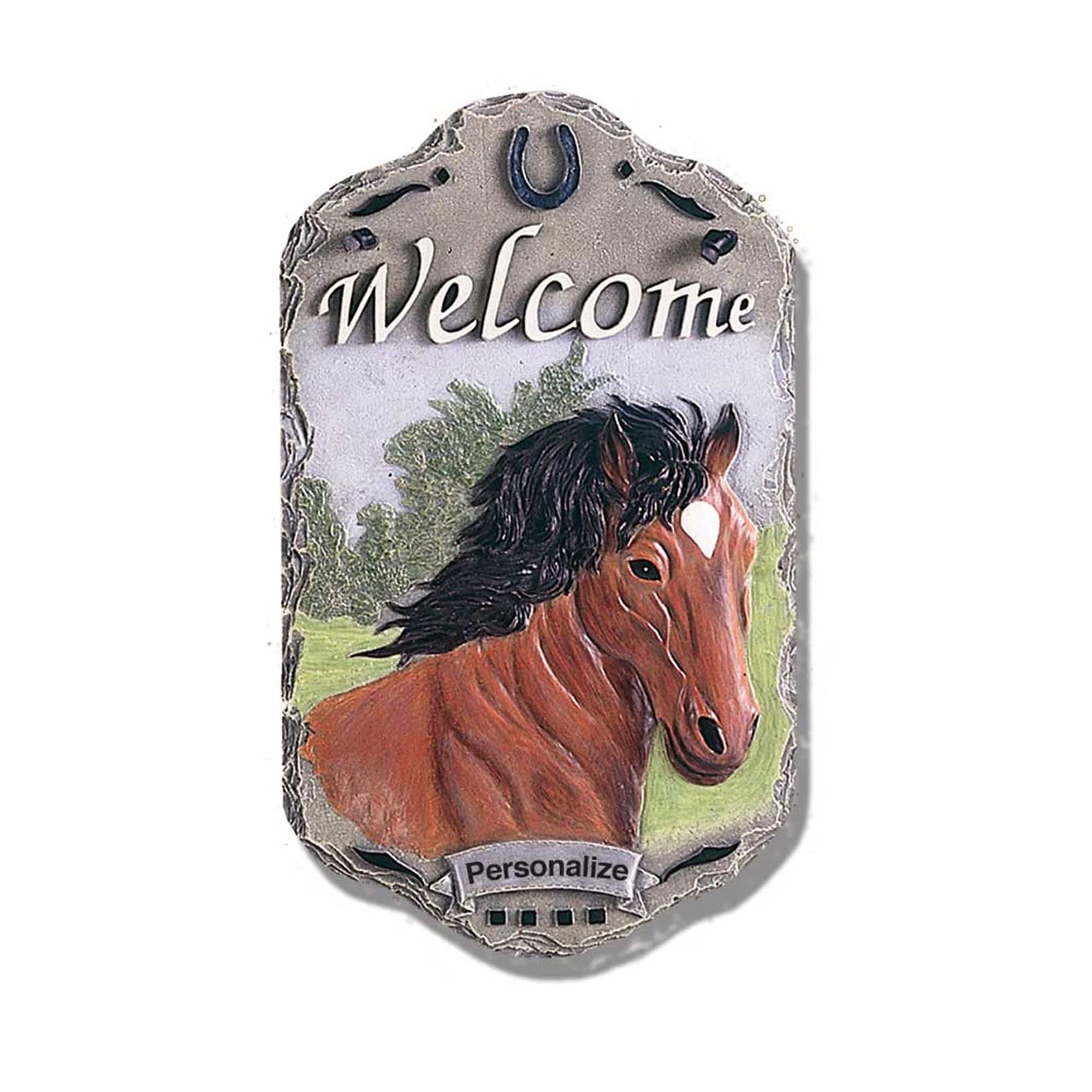 Horse Indoor Outdoor Resin Welcome Wall Decor - Homeroots