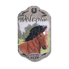 Horse Indoor Outdoor Resin Welcome Wall Decor - Homeroots