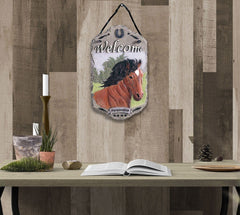 Horse Indoor Outdoor Resin Welcome Wall Decor - Homeroots