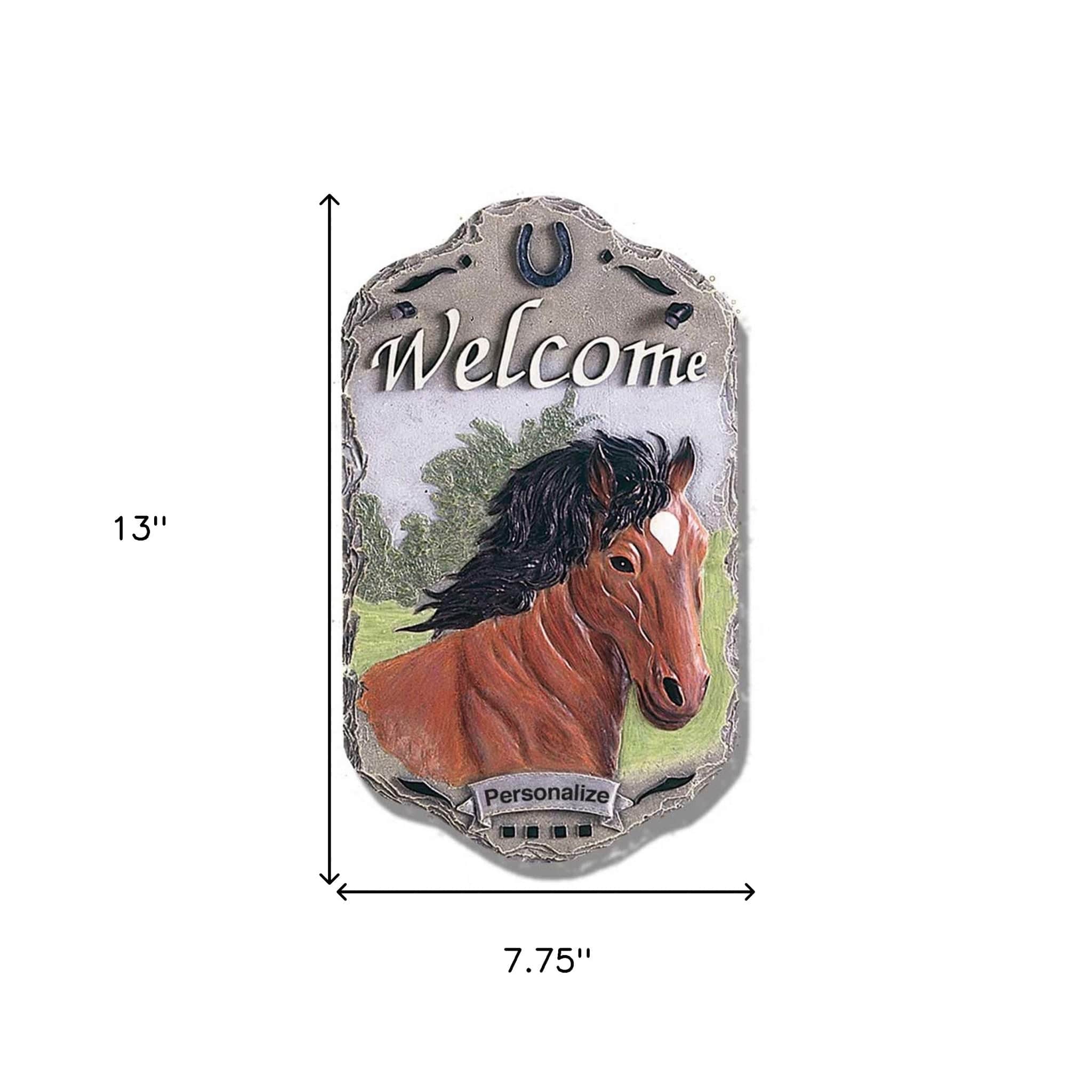 Horse Indoor Outdoor Resin Welcome Wall Decor - Homeroots