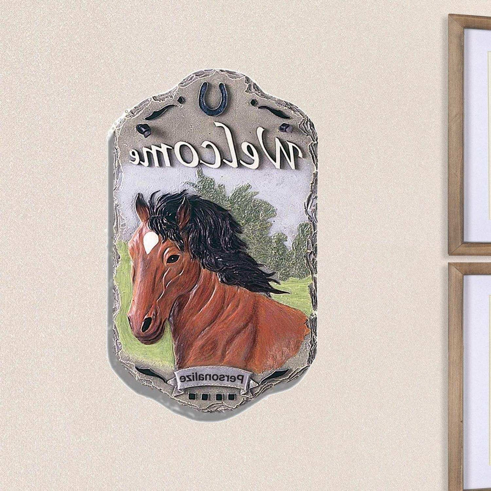Horse Indoor Outdoor Resin Welcome Wall Decor - Homeroots - Flyclothing LLC