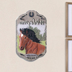 Horse Indoor Outdoor Resin Welcome Wall Decor - Homeroots