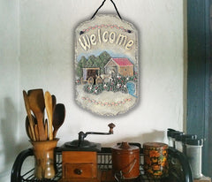 Horse Buggy and Bridge Indoor Outdoor Resin Welcome Wall Decor - Homeroots