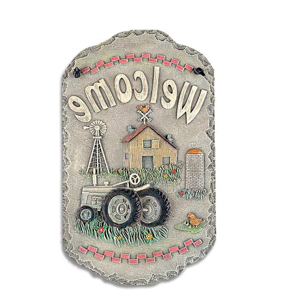 Tractor and Farm Welcome Sign Indoor Outdoor Resin Wall Decor - Homeroots - Flyclothing LLC