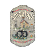 Tractor and Farm Welcome Sign Indoor Outdoor Resin Wall Decor - Homeroots