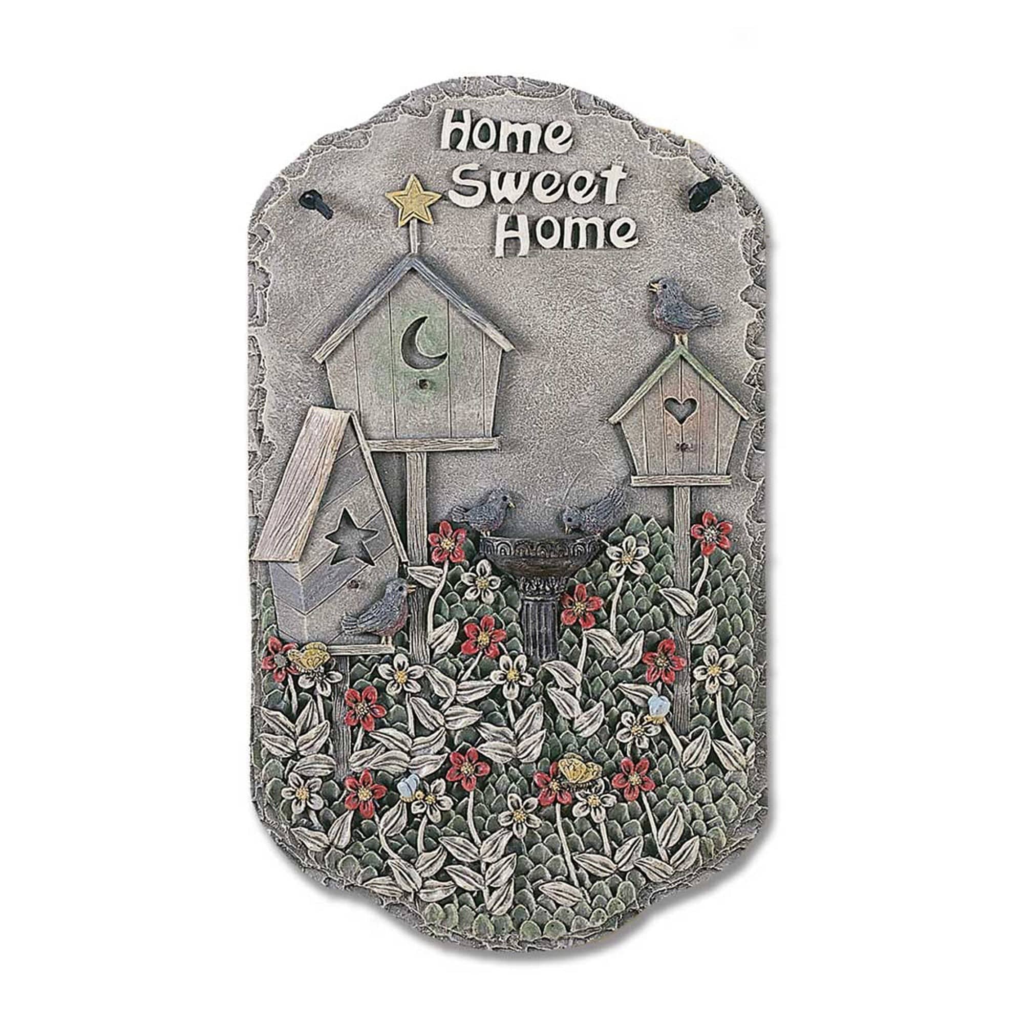 Home Sweet Home Birdbaths Indoor Outdoor Resin Welcome Wall Decor - Homeroots