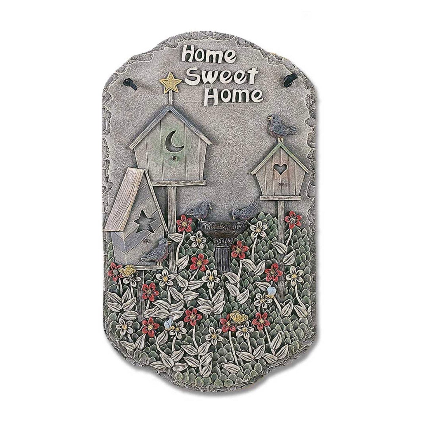 Home Sweet Home Birdbaths Indoor Outdoor Resin Welcome Wall Decor - Homeroots - Flyclothing LLC