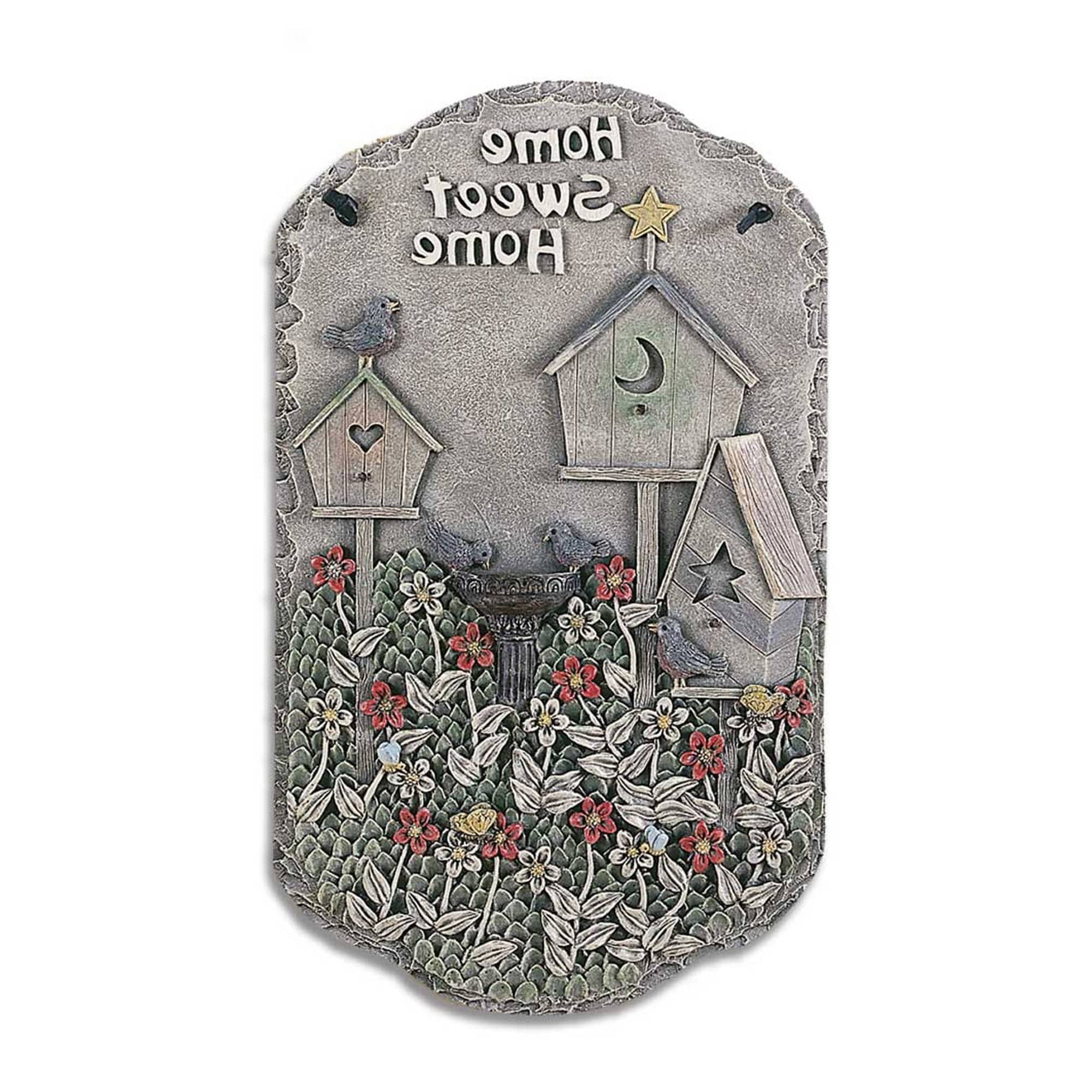 Home Sweet Home Birdbaths Indoor Outdoor Resin Welcome Wall Decor - Homeroots