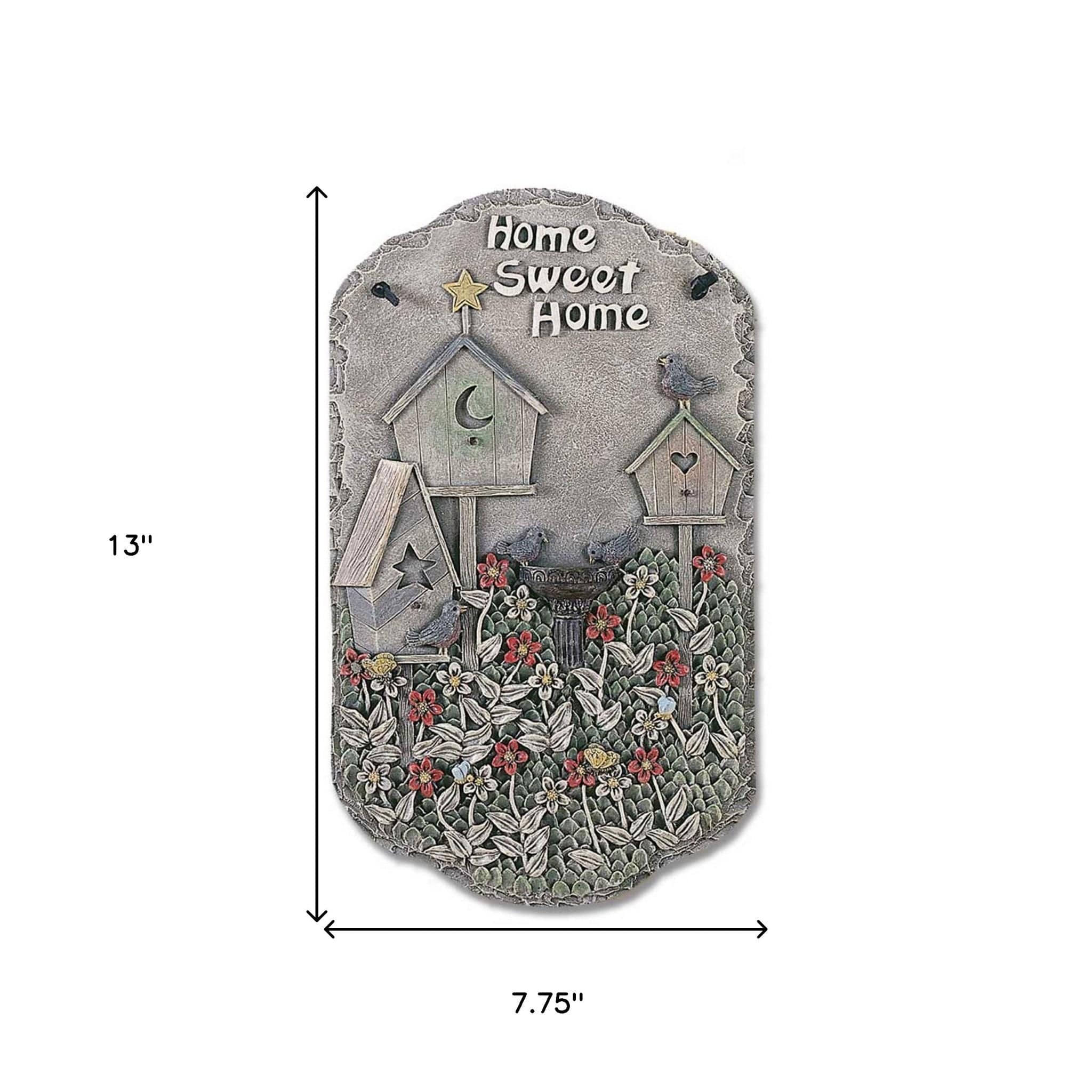 Home Sweet Home Birdbaths Indoor Outdoor Resin Welcome Wall Decor - Homeroots