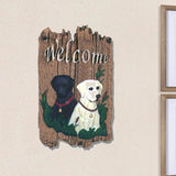 Black and Yellow Labs Indoor Outdoor Resin Welcome Wall Decor - Homeroots