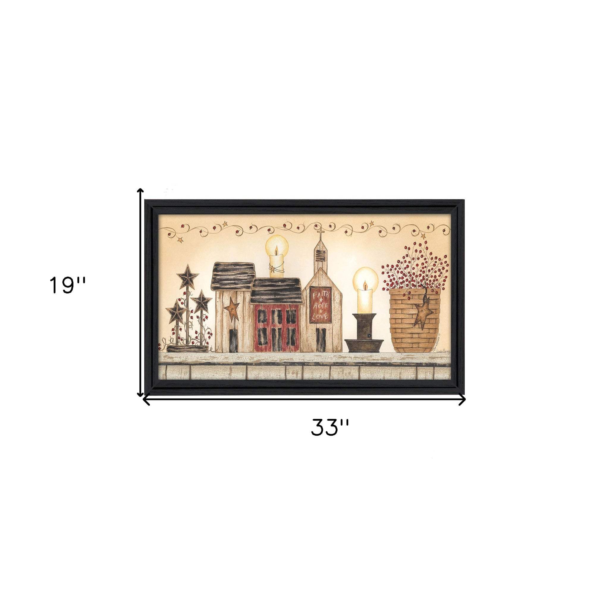 Faith Hope and Love 2 Black Framed Print Wall Art - Homeroots - Flyclothing LLC