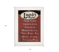 Laundry Rules 3 White Framed Print Laundry Wall Art - Homeroots