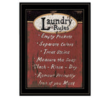 Laundry Rules 4 Black Framed Print Bathroom Wall Art - Homeroots