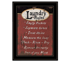 Laundry Rules 4 Black Framed Print Bathroom Wall Art - Homeroots