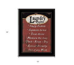 Laundry Rules 4 Black Framed Print Bathroom Wall Art - Homeroots